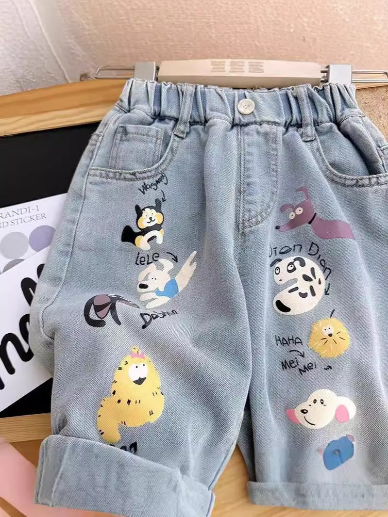 Cubs Lane new boys cropped pants children's soft jeans children's summer pants