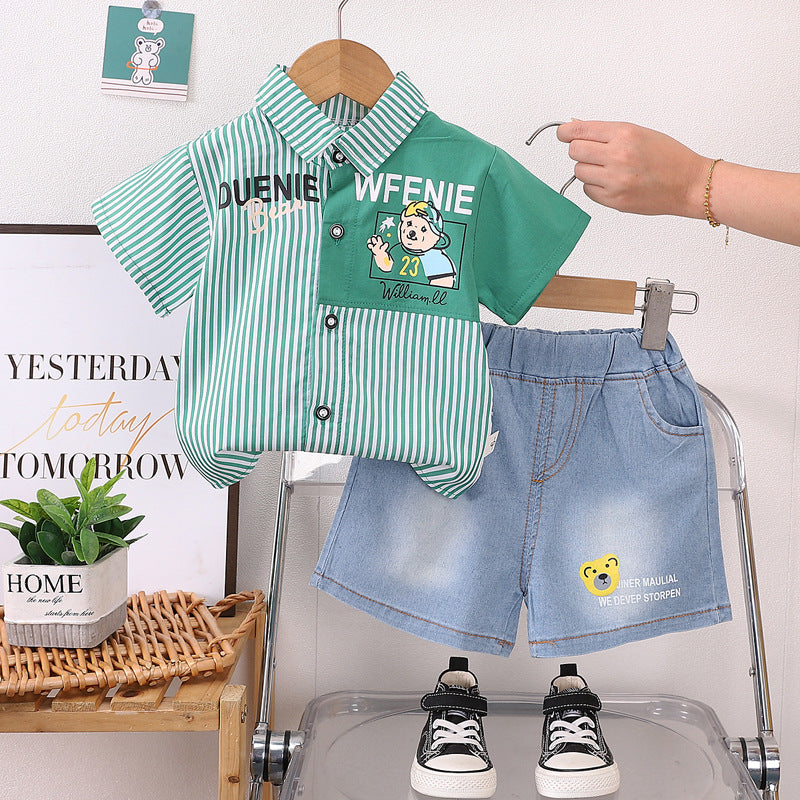 Cubs Lane suits for boys summer clothes trendy children's cartoon shirts