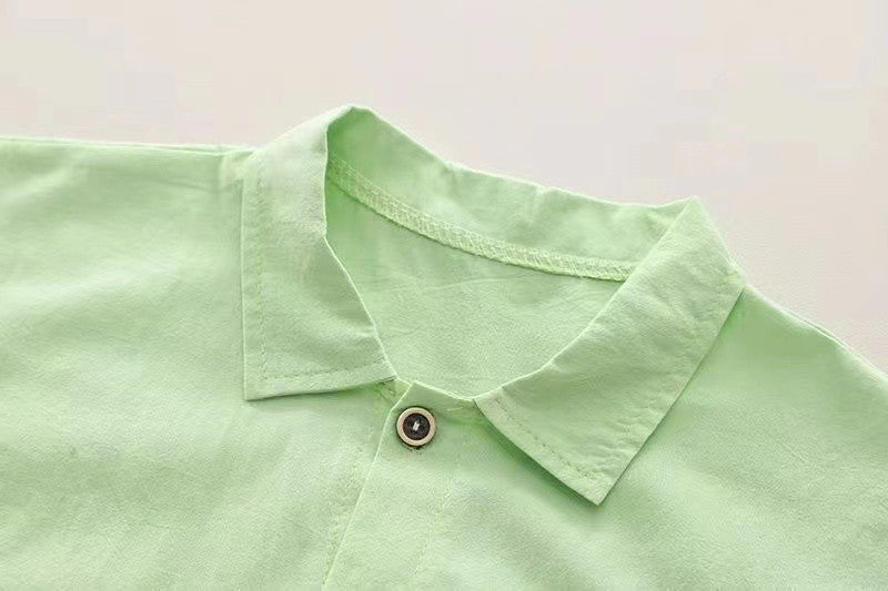 Cubs Lane Mint Mambo Boys Summer Short Sleeve Suit Shirt Handsome Baby