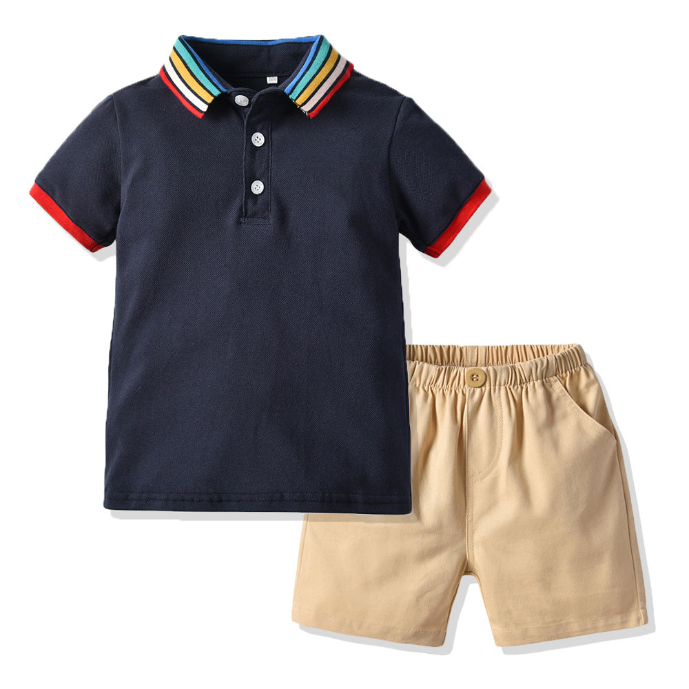 Cubs Lane summer boys short-sleeved polo shirt breathable lapel top trendy