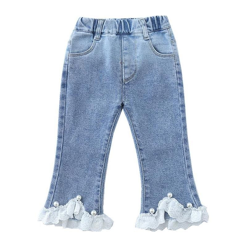 Cubs Lane new girls lace jeans spring and autumn jacket baby trousers baby girl bell-bottom pants fashionable