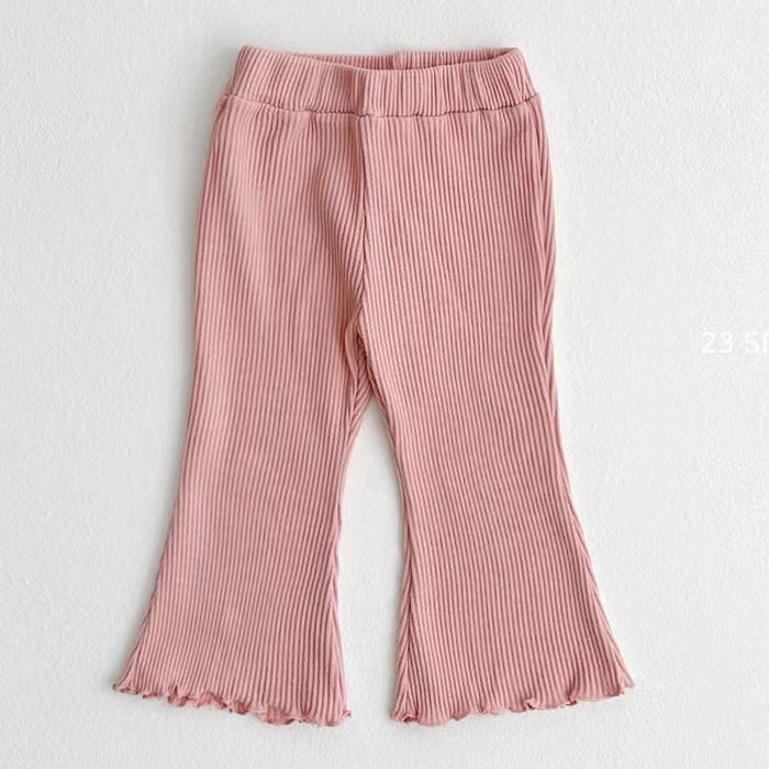 Cubs Lane summer infant and toddler clothing fashionable and stylish bell-bottom pants for baby girls all-match fungus Side Casual Pants