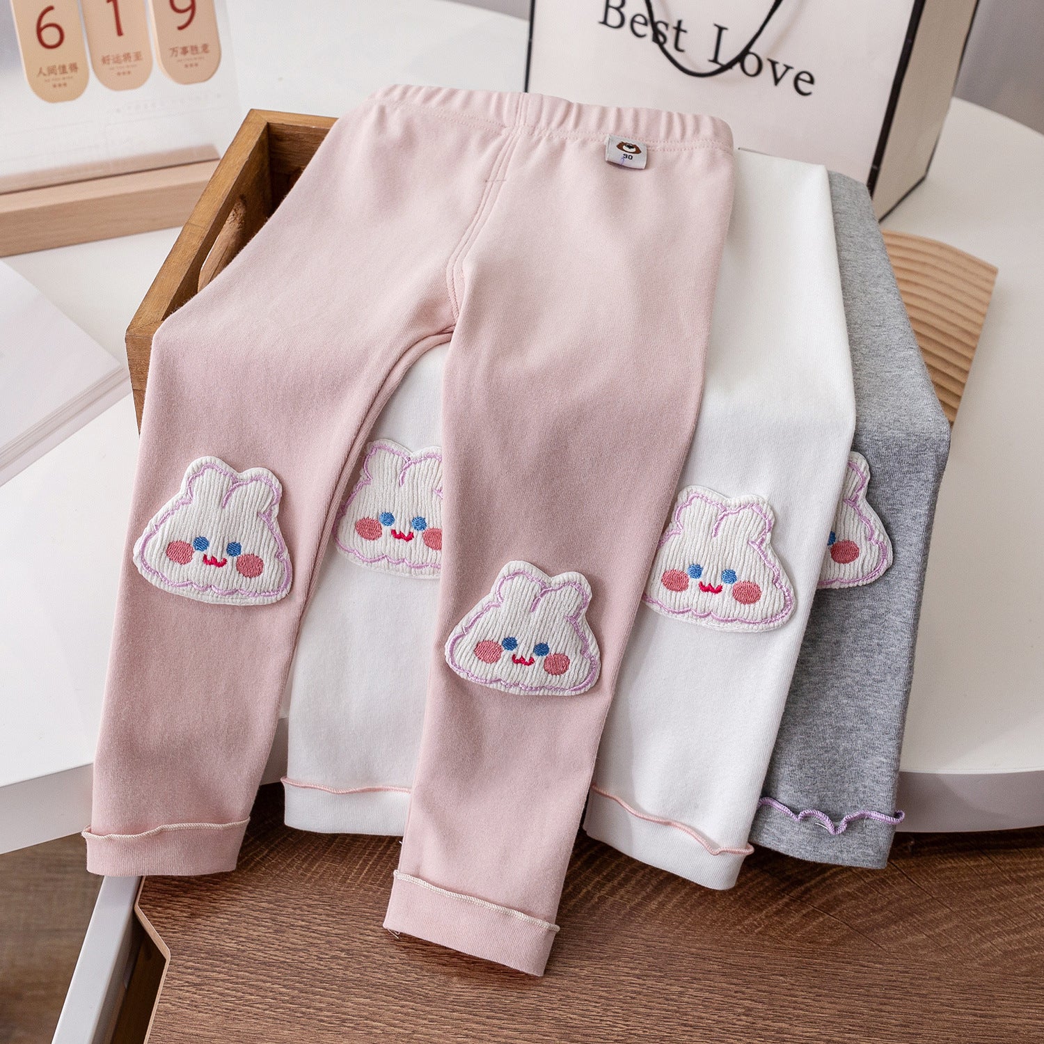 Cubs Lane new rabbit trousers baby girls casual mid-waist versatile trousers