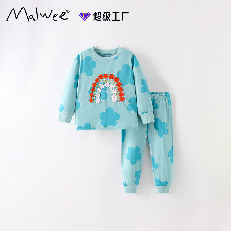 Cubs Lane new ice silk a-type three-quarter sleeve suit Boy baby