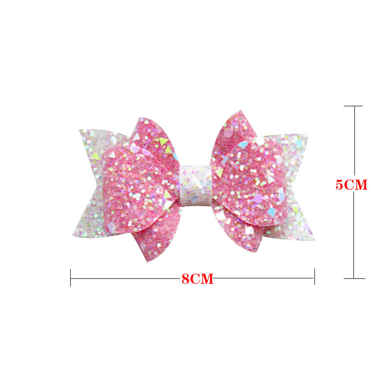 Shiny bow Multi Color sequins Hair Clips