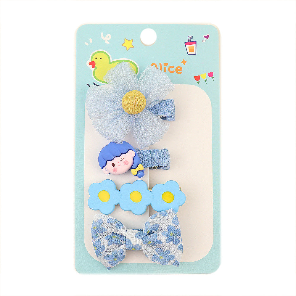 Cubs Lane bow mesh suit princess fairy cloth flower clip girl bangs hair cute hairpin