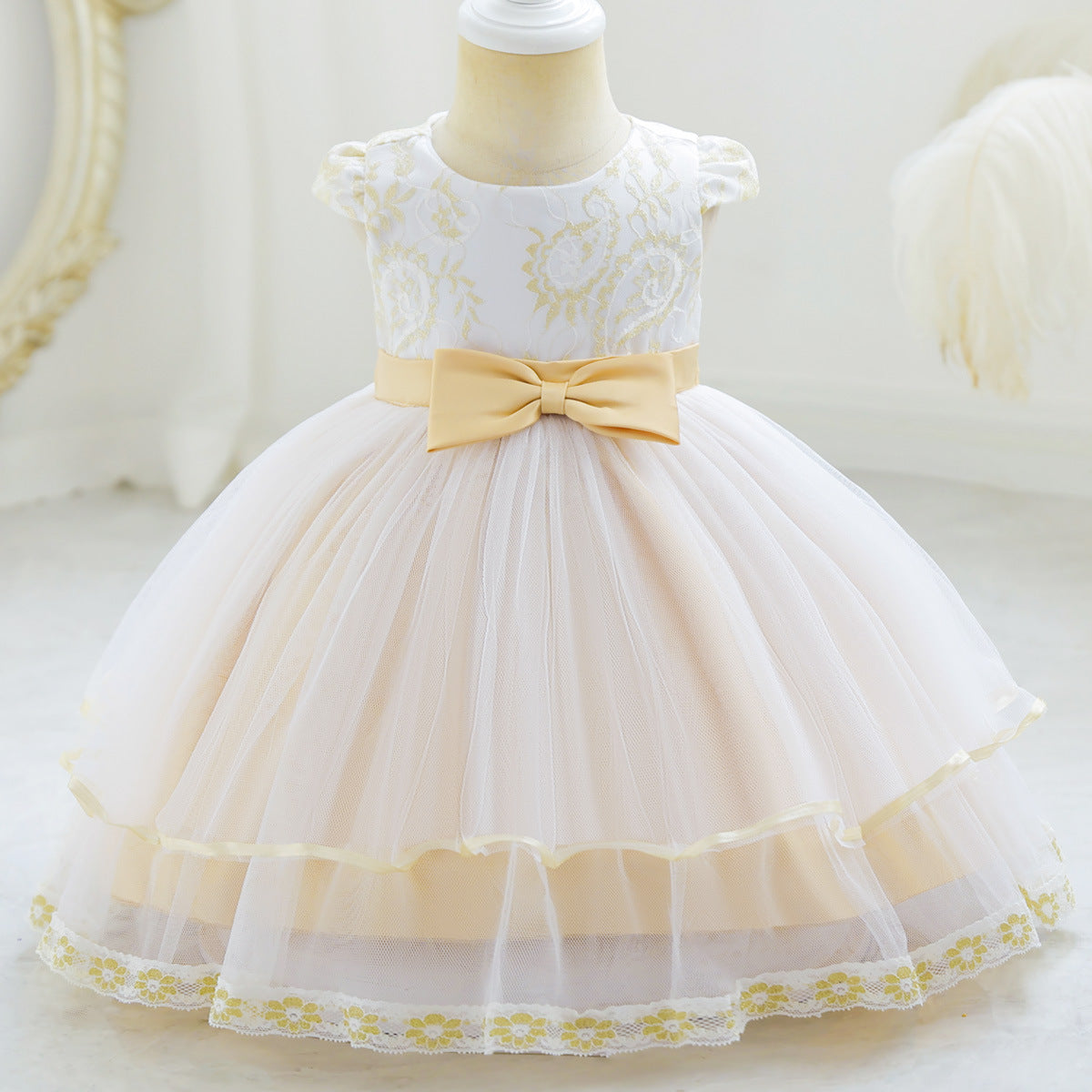 Cubs Lane Party Wear White Color Dress For Girls