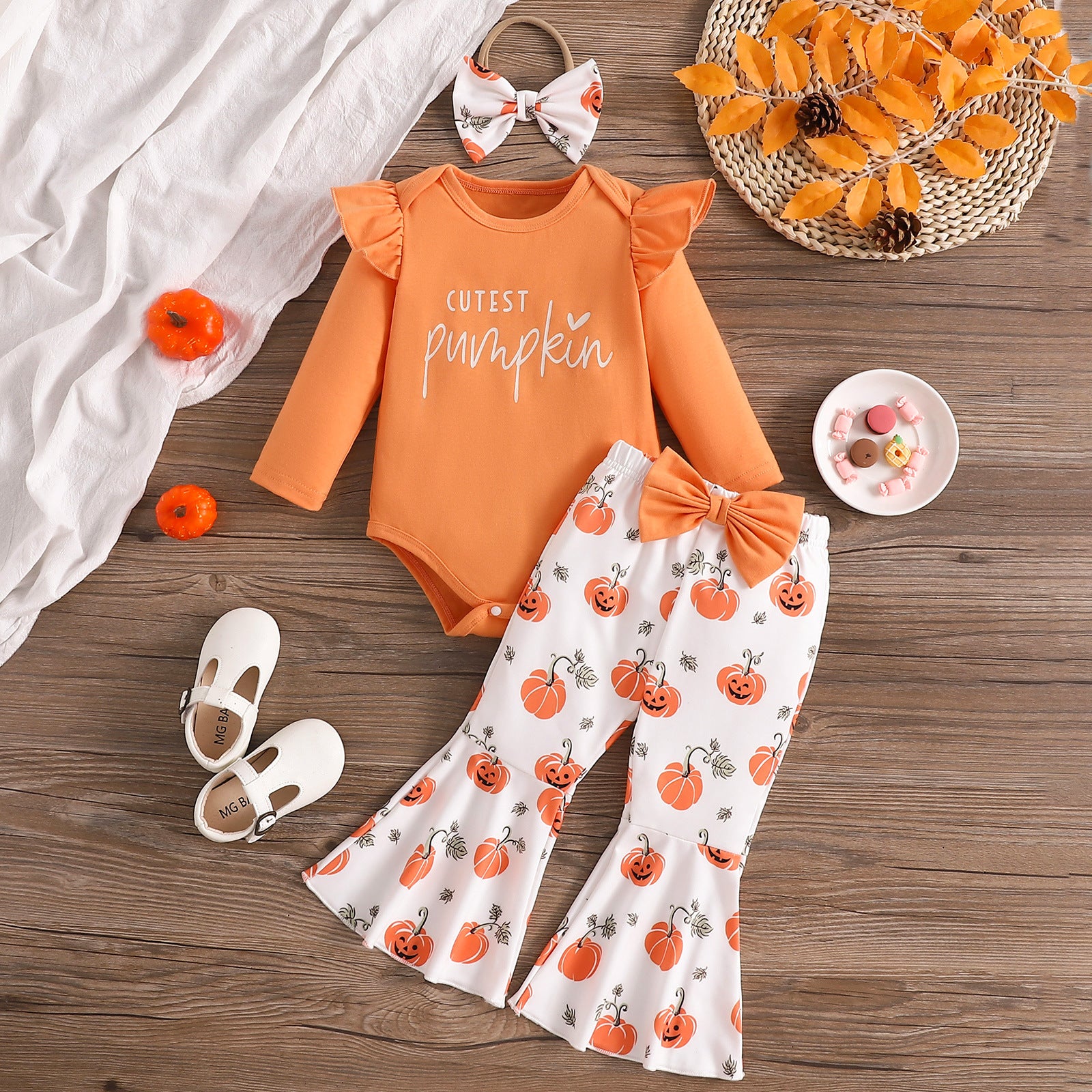 Cubs lane Orange Top and Joggers Set