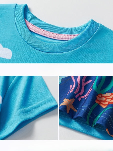 Cubs Lane boys cartoon cute print short-sleeved