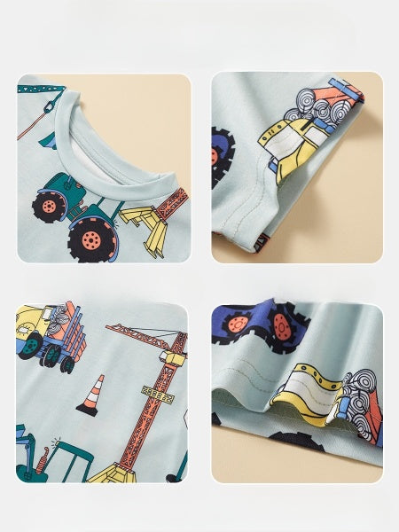 Cubs Lane short-sleeved boys' T-shirt cartoon car pattern
