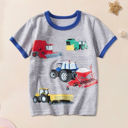 Cubs Lane short-sleeved boys' T-shirt cartoon car pattern
