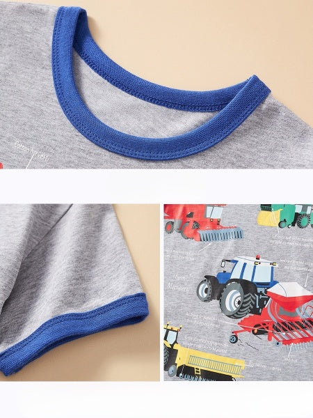 Cubs Lane short-sleeved boys' T-shirt cartoon car pattern