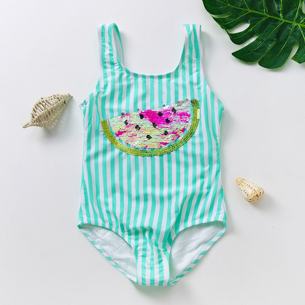 Cubs Lane New cross-border children's swimsuit girls flip watermelon