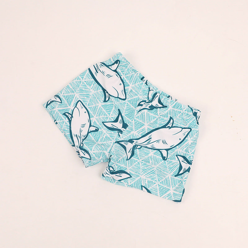 Cubs Lane Shark Swimwear Cartoon Print Boys' Boxer Swim Trunks