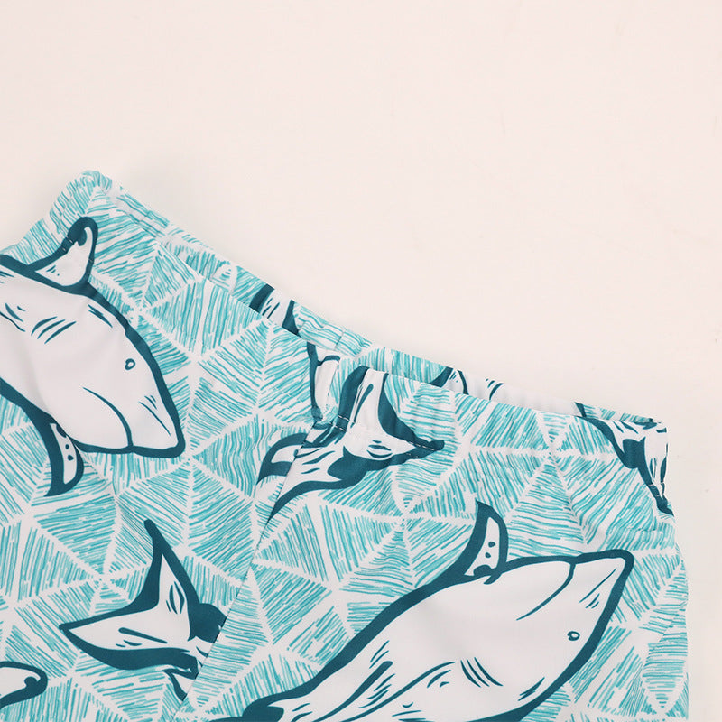 Cubs Lane Shark Swimwear Cartoon Print Boys' Boxer Swim Trunks