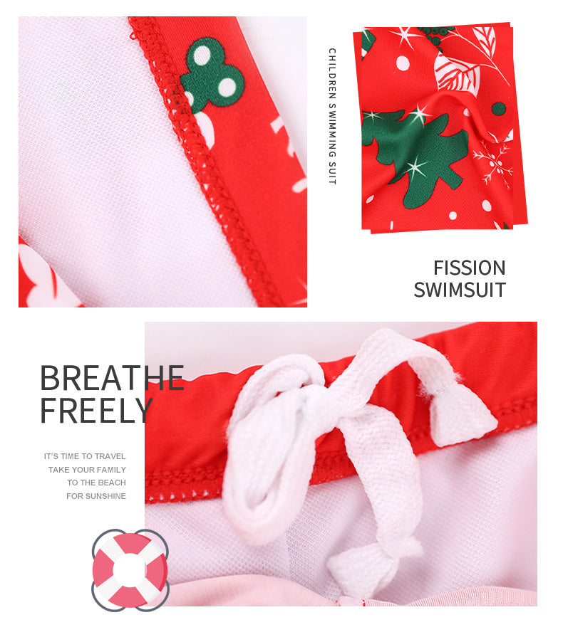 Cubs Lane Swimsuit Christmas Cartoon Pattern Swimsuit