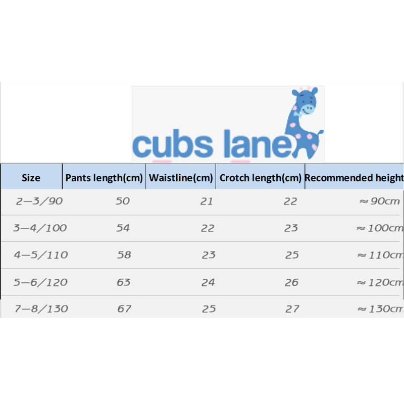 Cubs Lane children's stylish all-match trousers baby Korean color overalls handsome trend