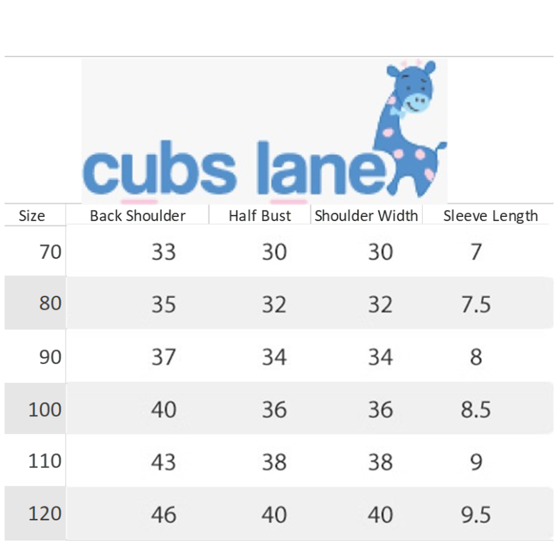 Cubs Lane Cartoon Printed Baby Clothes Casual Short-sleeved T-shirts