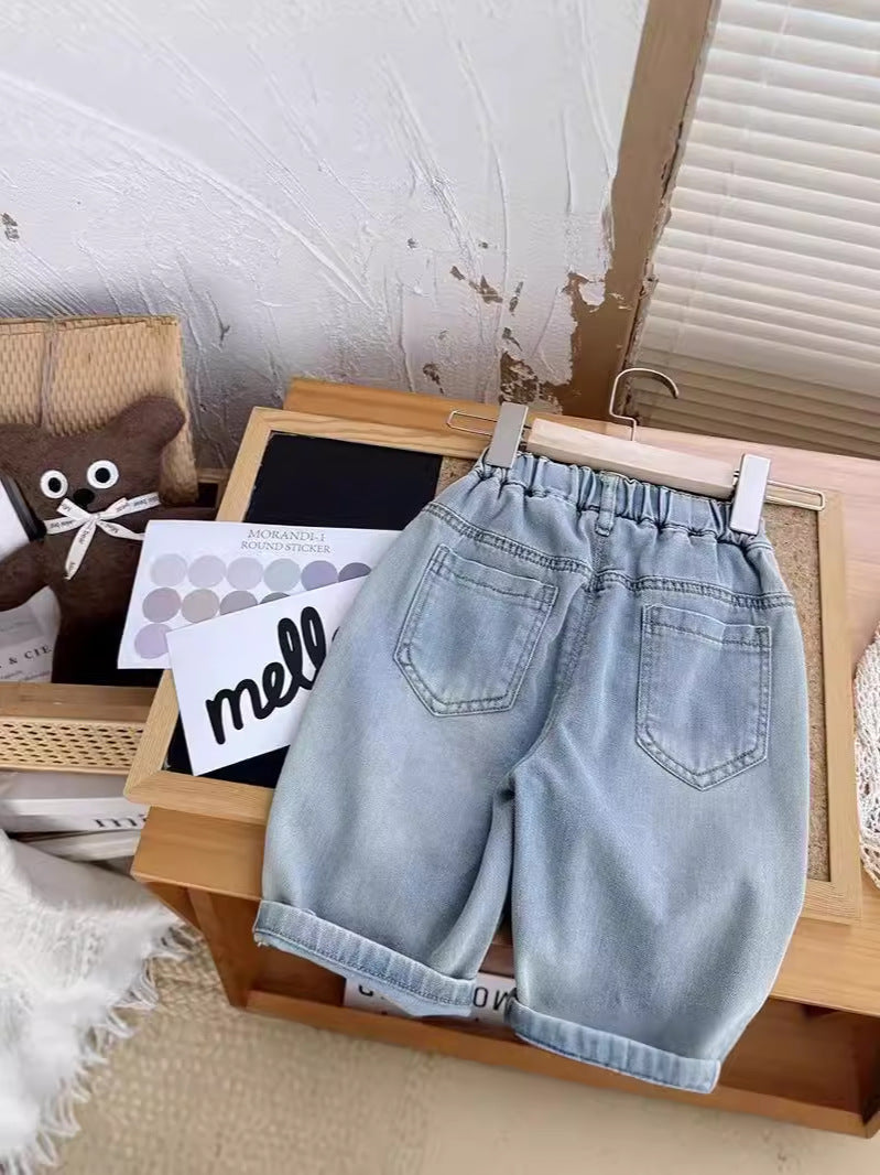 Cubs Lane  new boys cropped pants children's soft jeans children's summer pants