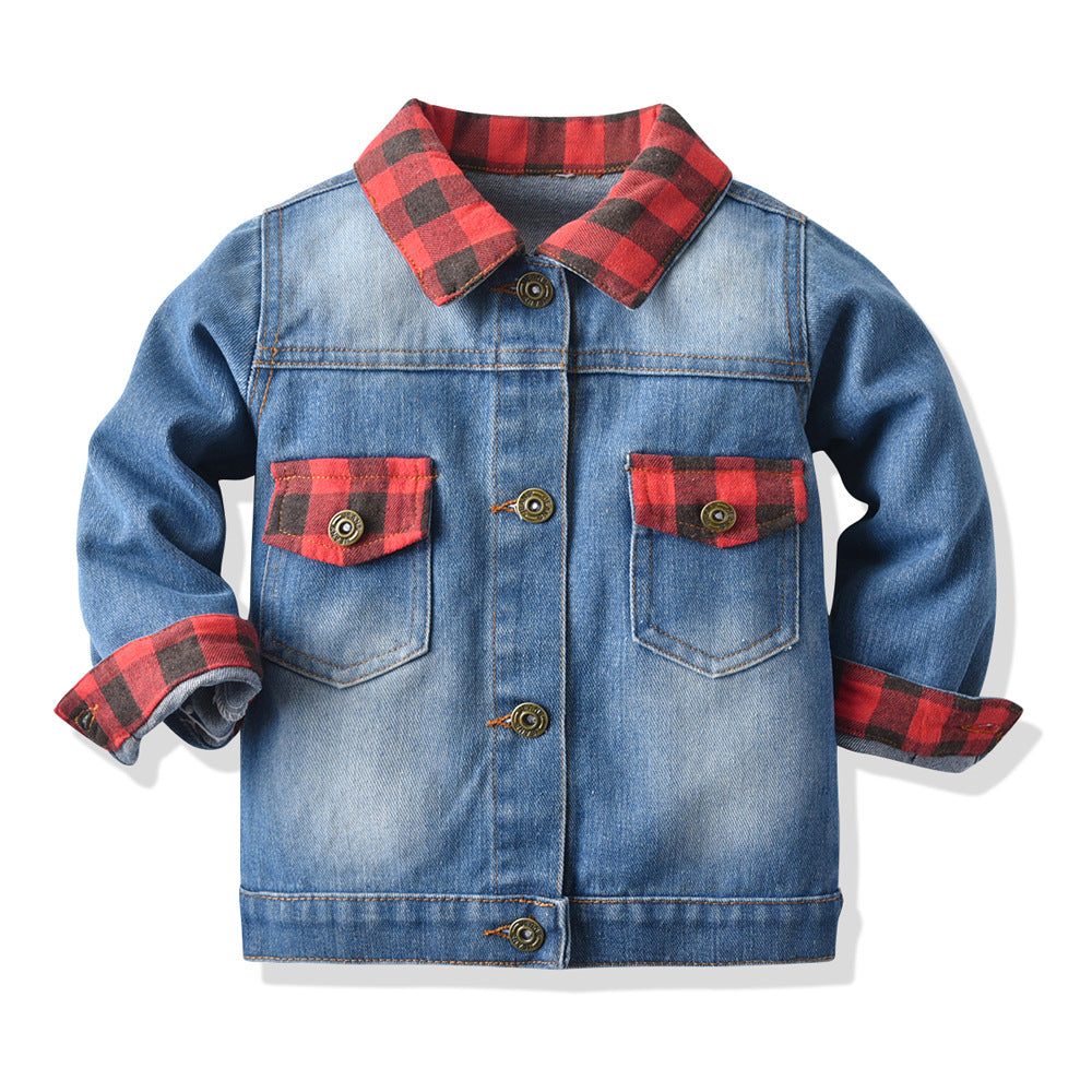 Cubs Lane children's unisex long-sleeved ripped hooded denim jacket