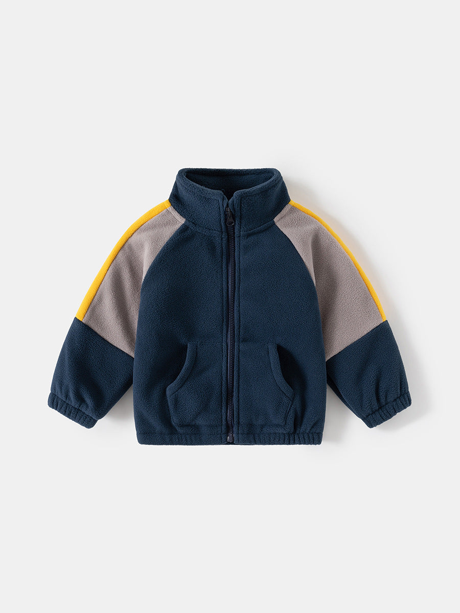 Cubs Lane Boys Plus Velvet Baseball Jacket