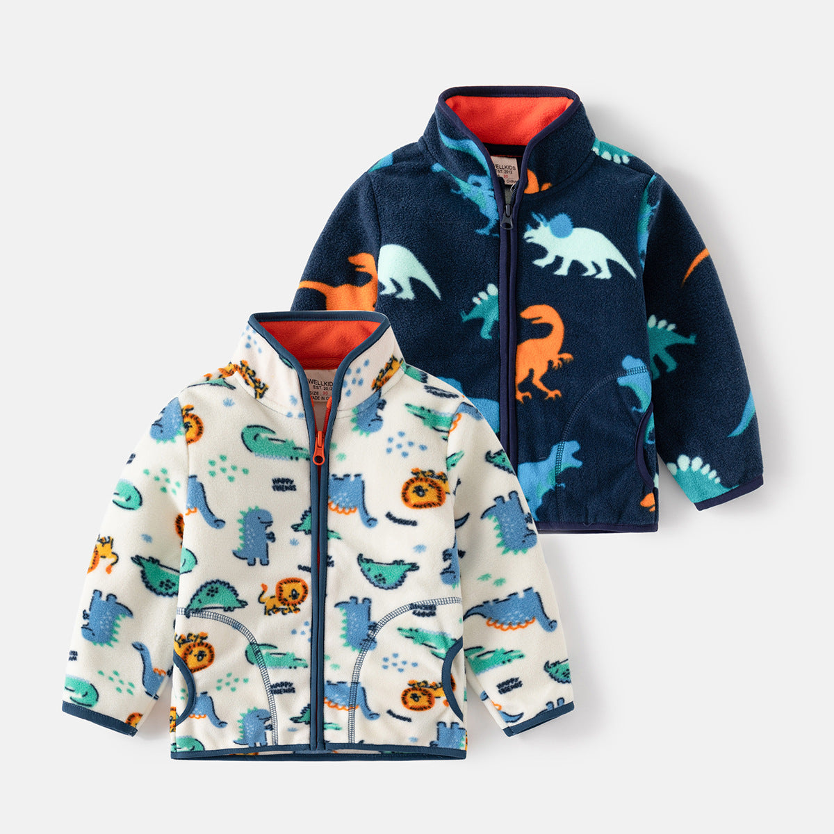 Cubs Lane Children's printed polar fleece jackets for boys and girls, warm fleece tops for autumn and winter