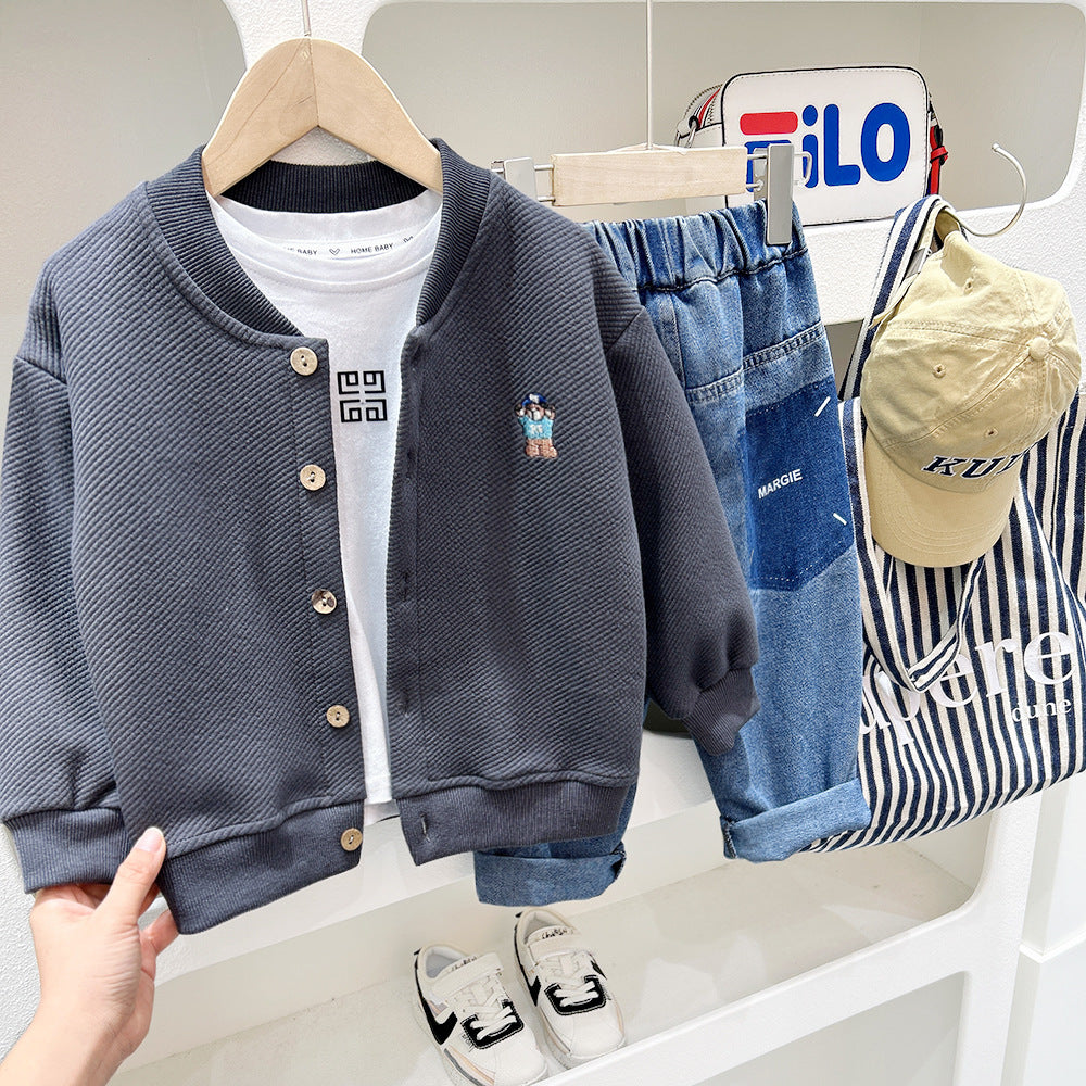 Cubs Lane children's baby cartoon knitted cardigan coat trendy