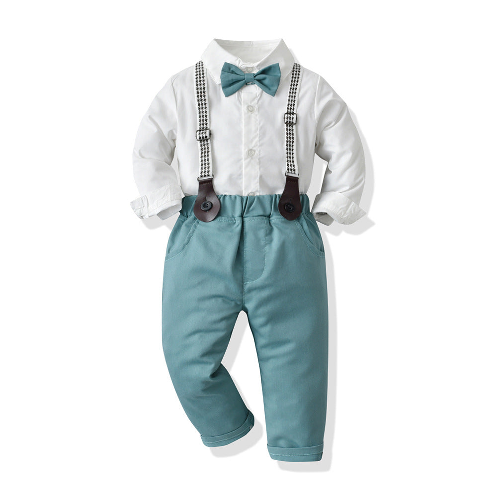 Cubs Lane  children's bow tie long-sleeved single-breasted cotton shirt