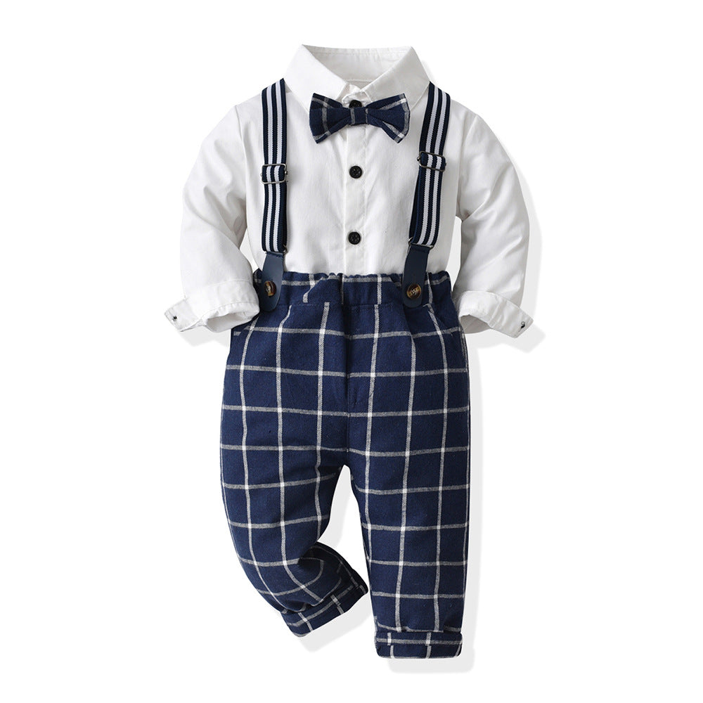 Cubs Lane  children's bow tie long-sleeved single-breasted cotton shirt