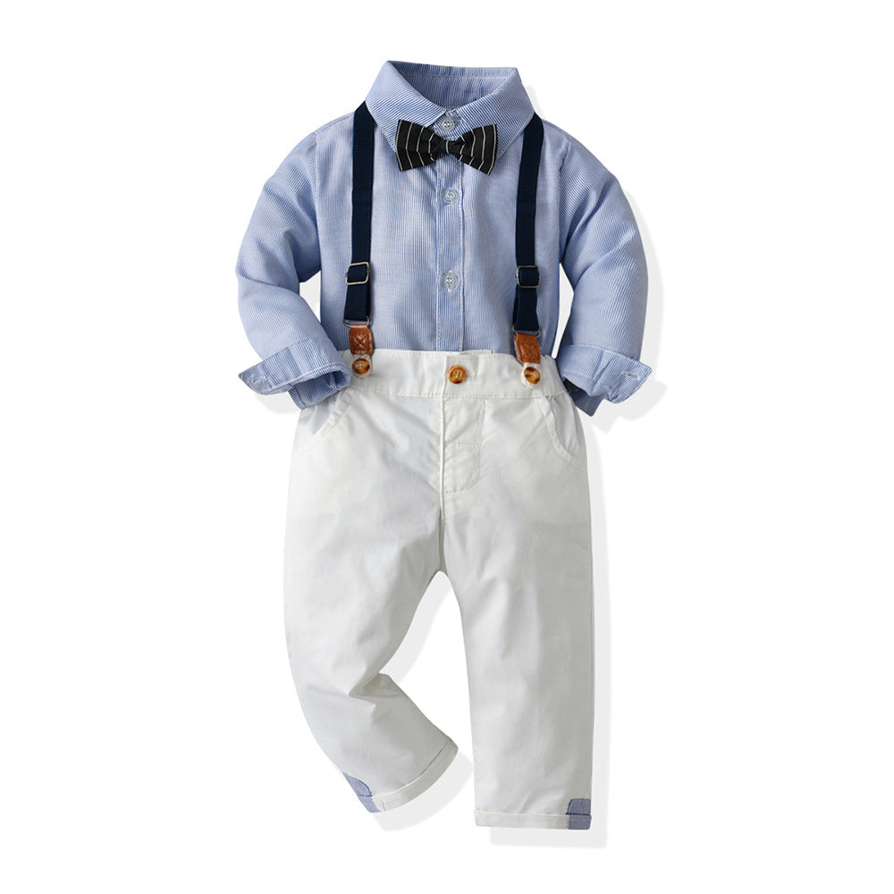 Cubs Lane  children's bow tie long-sleeved single-breasted cotton shirt