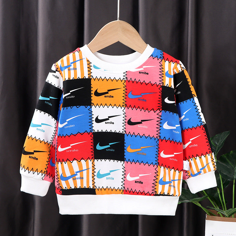 Cubs Lane children's Winter Wear autumn style pure cotton boys and girls long-sleeved T-shirt single top infant baby pullover