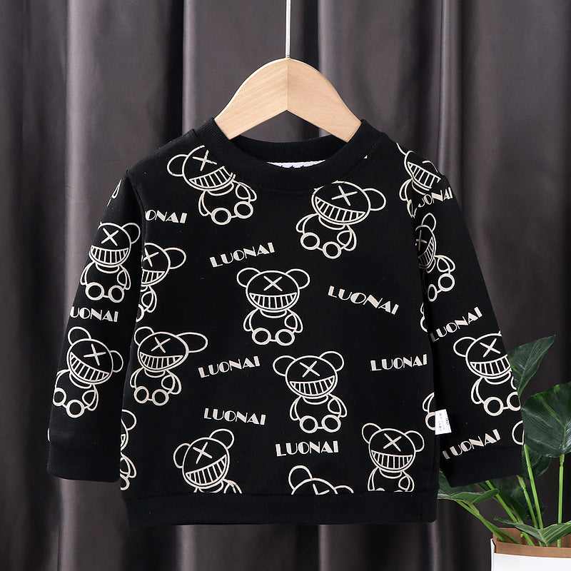 Cubs Lane children's Winter Wear autumn style pure cotton boys and girls long-sleeved T-shirt single top infant baby pullover