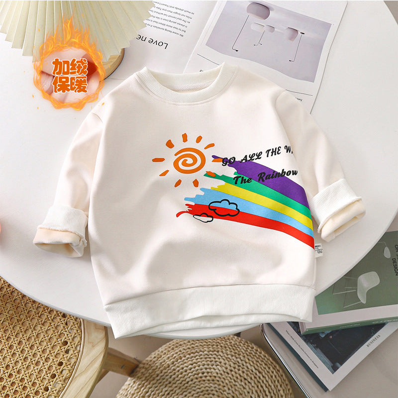 Cubs Lane thickened boys and girls long-sleeved T-shirt single top infant baby pullover