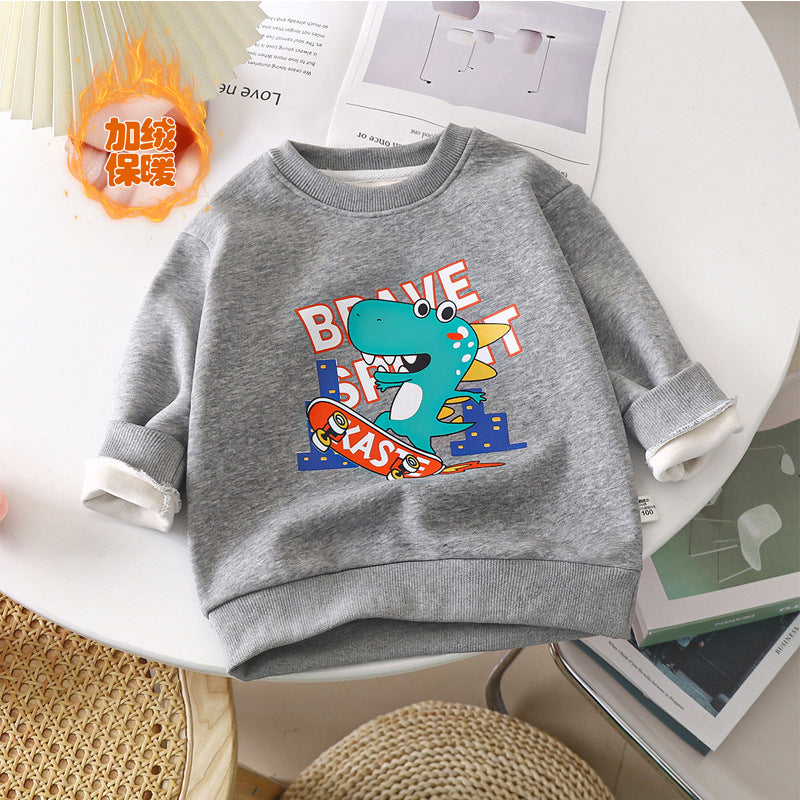 Cubs Lane thickened boys and girls long-sleeved T-shirt single top infant baby pullover