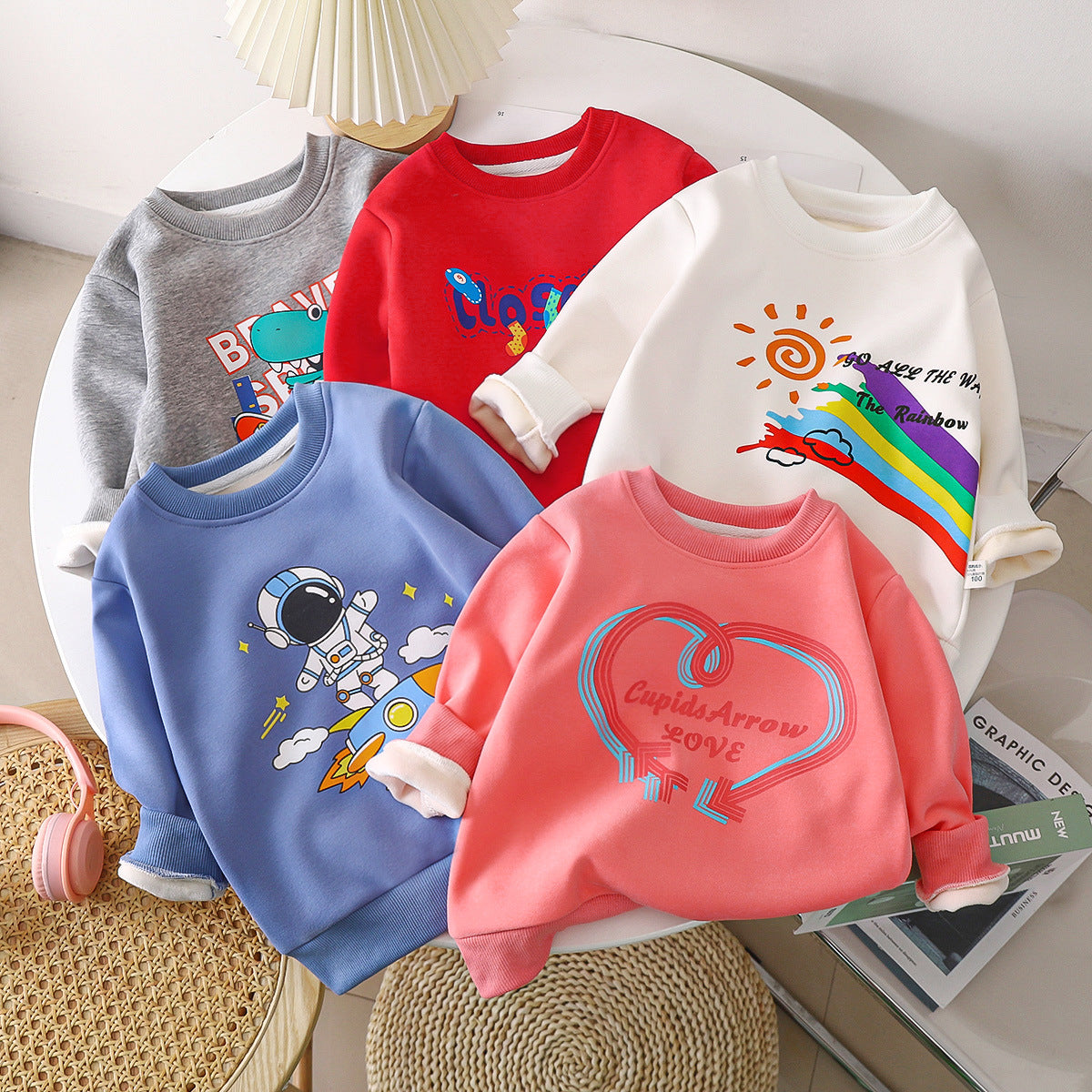 Cubs Lane thickened boys and girls long-sleeved T-shirt single top infant baby pullover