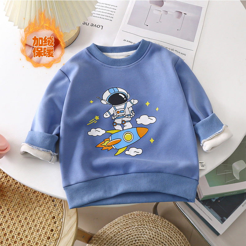 Cubs Lane thickened boys and girls long-sleeved T-shirt single top infant baby pullover