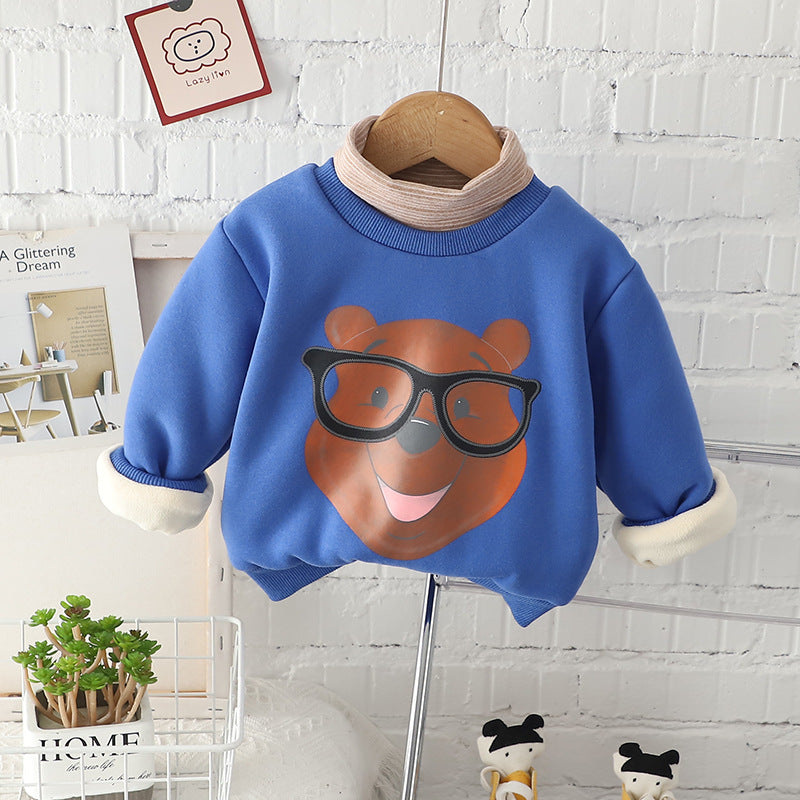 Cubs Lane Boys sweatshirt autumn and winter children's fleece long-sleeved top