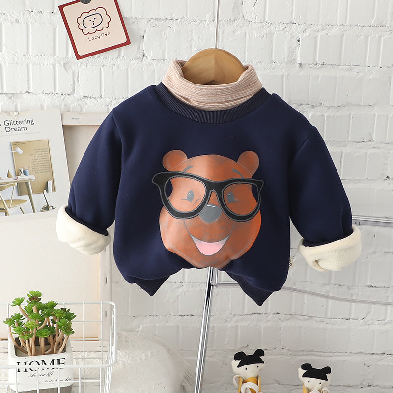 Cubs Lane Boys sweatshirt autumn and winter children's fleece long-sleeved top