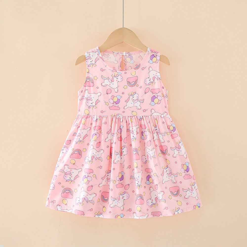 Cubs Lane  children girls cotton silk dress cotton silk stylish summer dress for little girls