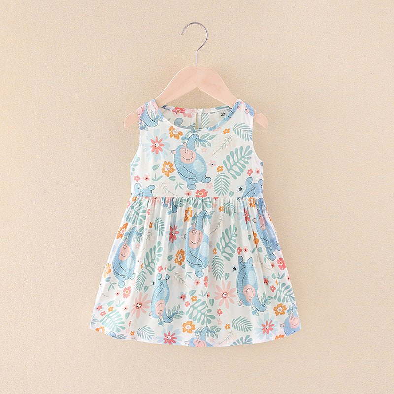 Cubs Lane  children girls cotton silk dress cotton silk stylish summer dress for little girls