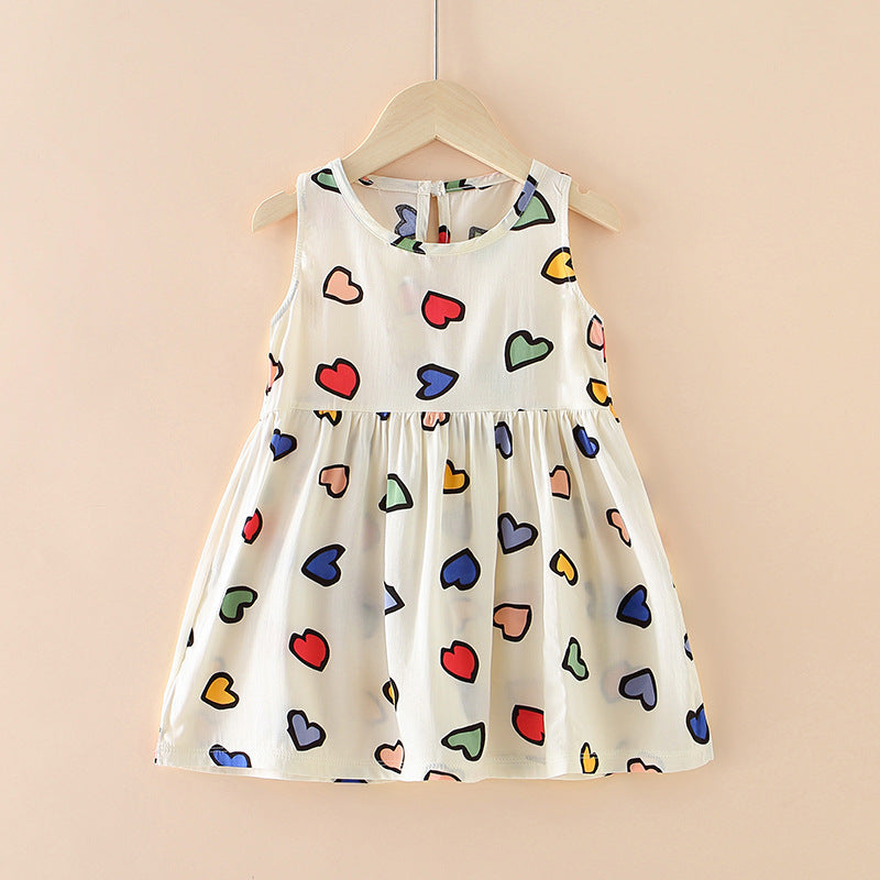 Cubs Lane  children girls cotton silk dress cotton silk stylish summer dress for little girls