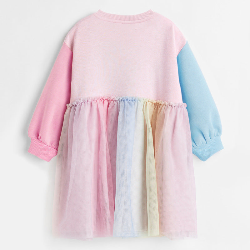 Cubs Lane children's clothing autumn and winter plus velvet style girls skirt girls long-sleeved dress