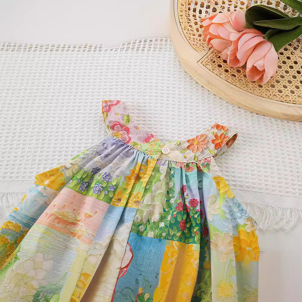 Cubs Lane baby girl halter neck travel vacation style photo shooting stylish skirt dress