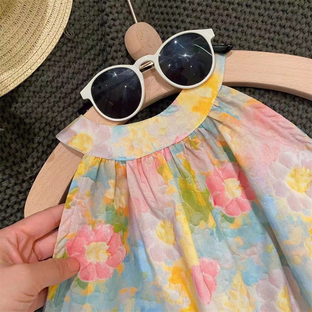 Cubs Lane baby girl halter neck travel vacation style photo shooting stylish skirt dress