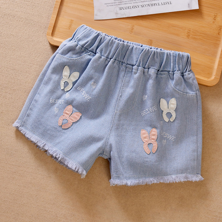 Cubs Lane girls denim shorts summer new styles for big kids baby girls