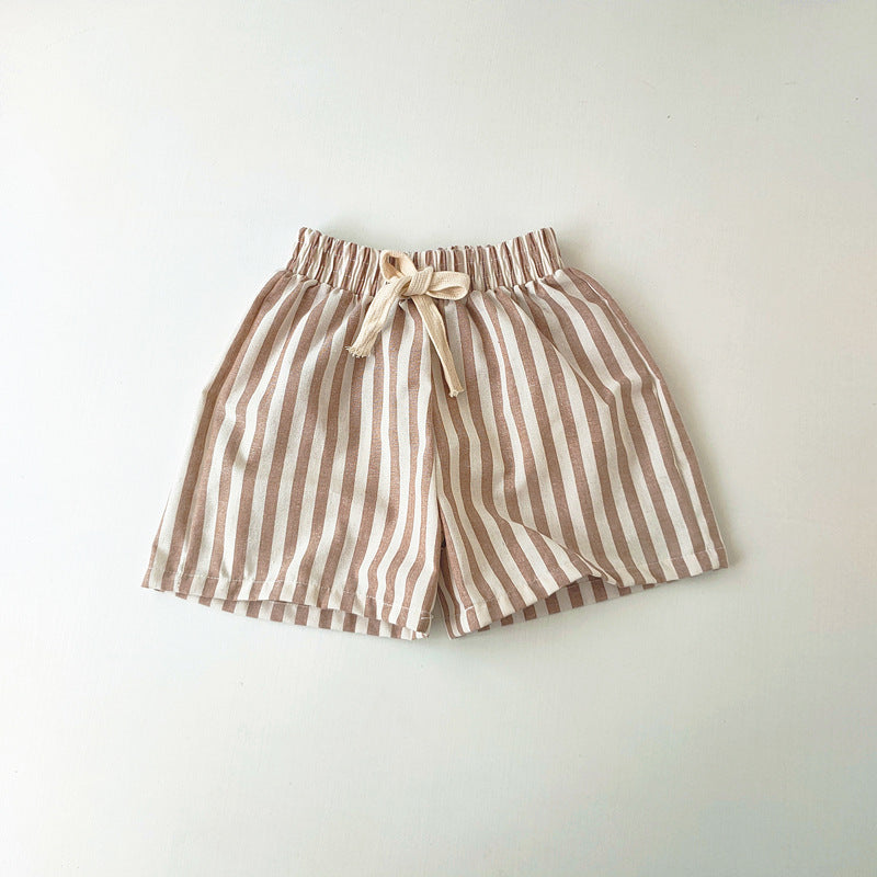 Cubs Lane Spring and summer boys and girls linen cotton striped shorts cute baby