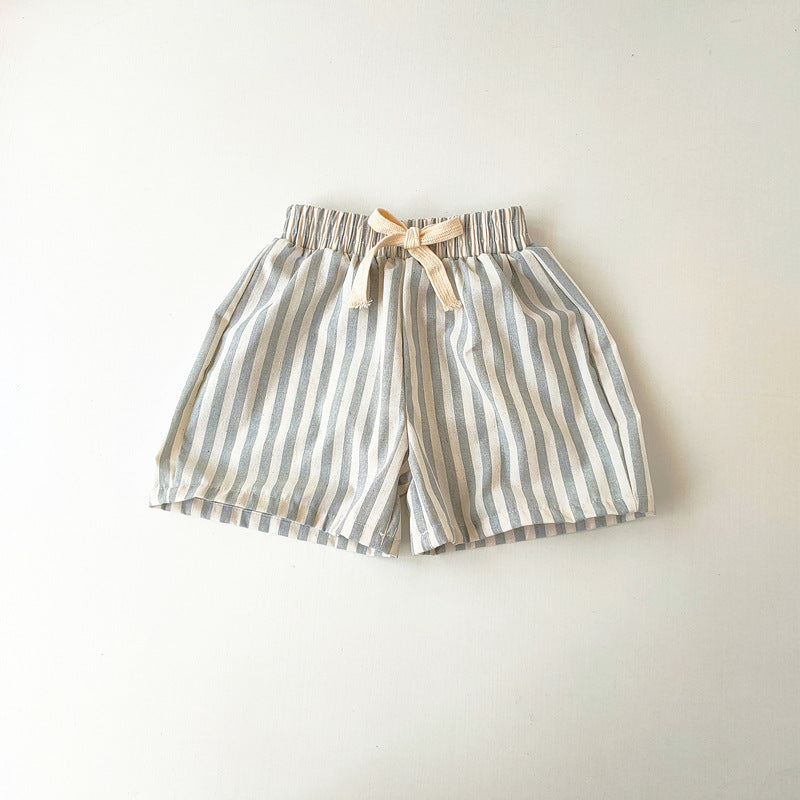 Cubs Lane Spring and summer boys and girls linen cotton striped shorts cute baby