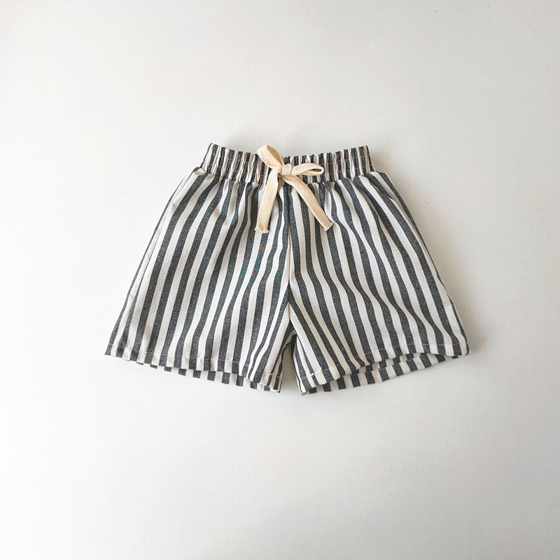 Cubs Lane Spring and summer boys and girls linen cotton striped shorts cute baby