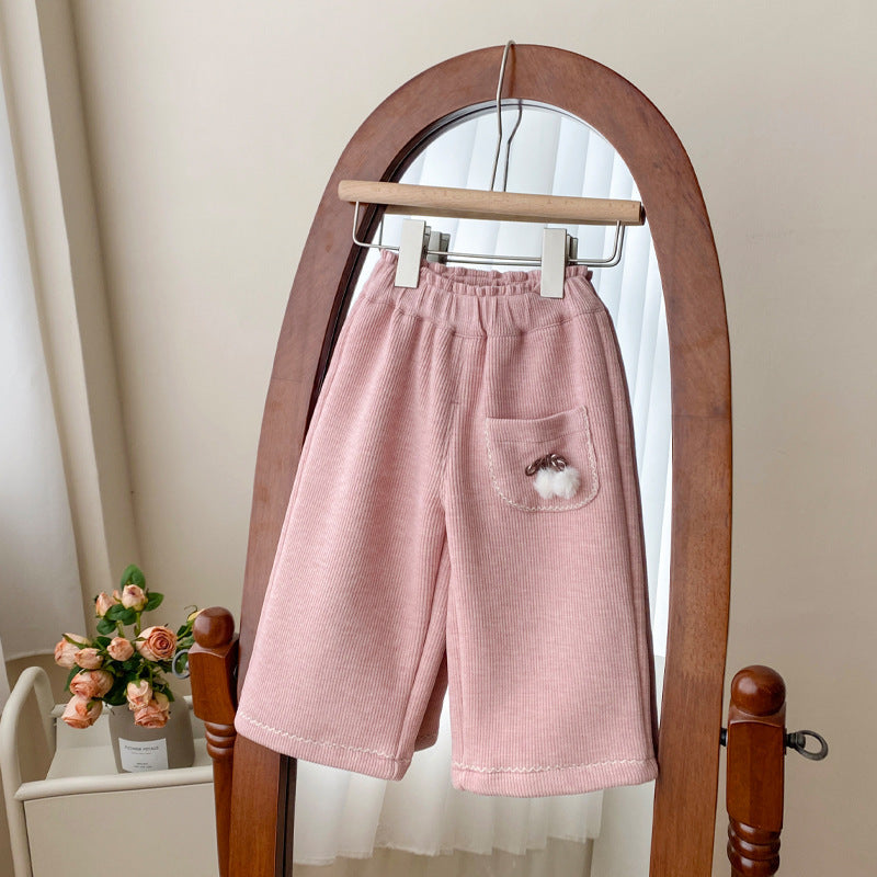 Cubs Lane pants new style fashionable versatile casual thick winter trousers baby girl winter pants