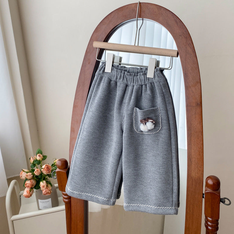 Cubs Lane pants new style fashionable versatile casual thick winter trousers baby girl winter pants